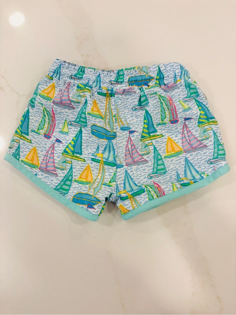 Like NEW Classic Southern Smocks Sailboat Drawstring Shortie Swim Trunk 12mo